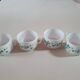 set of 4 vintage arcopal cups with small mysotis blue flowers