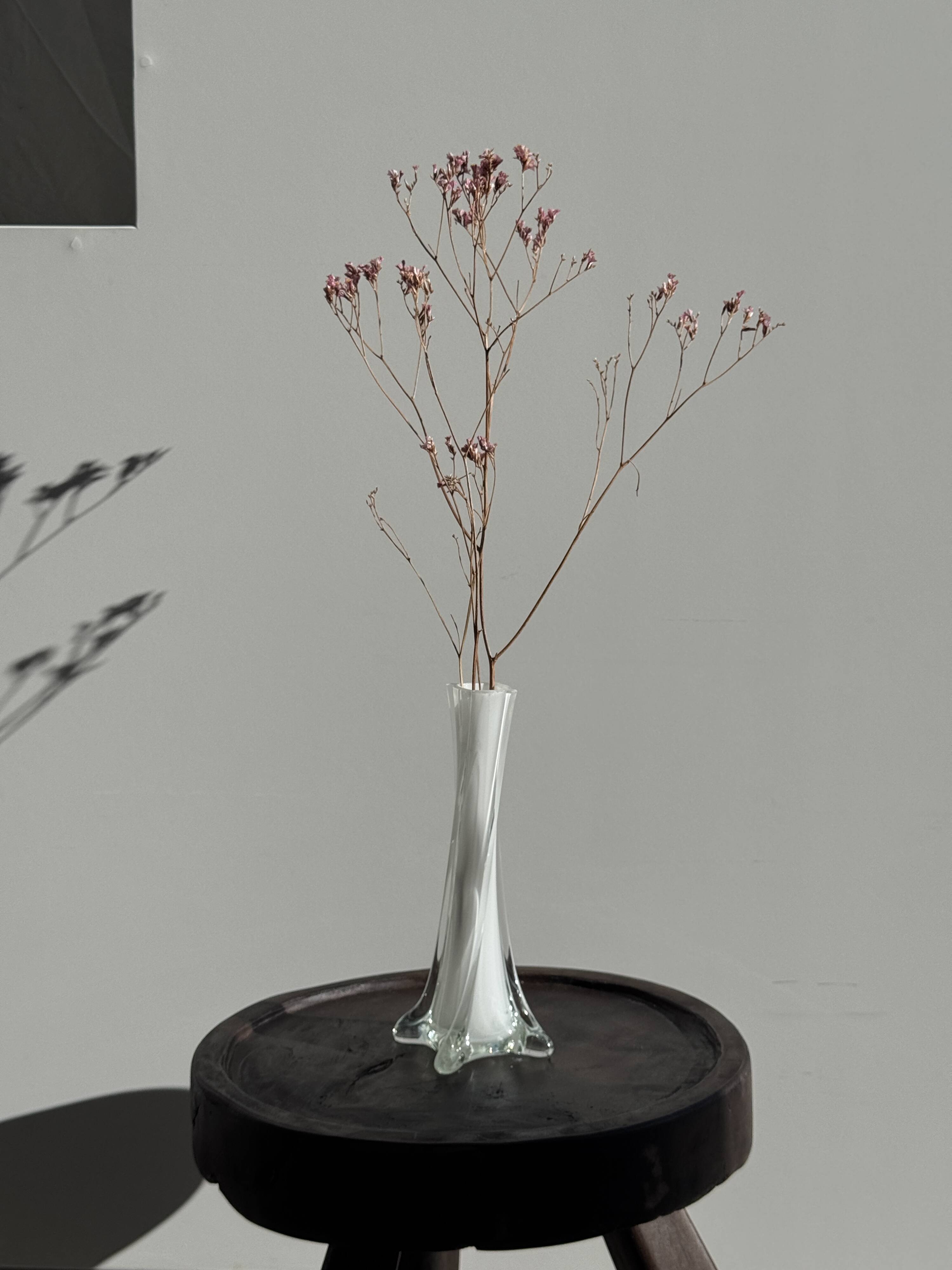 White glass bud vase