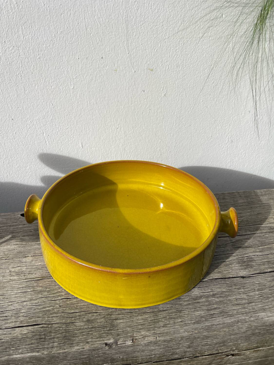 Fire-earth glazed ceramic salad bowl