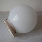 Old ceiling light fixture globe ball sphere in opaline glass retro decor