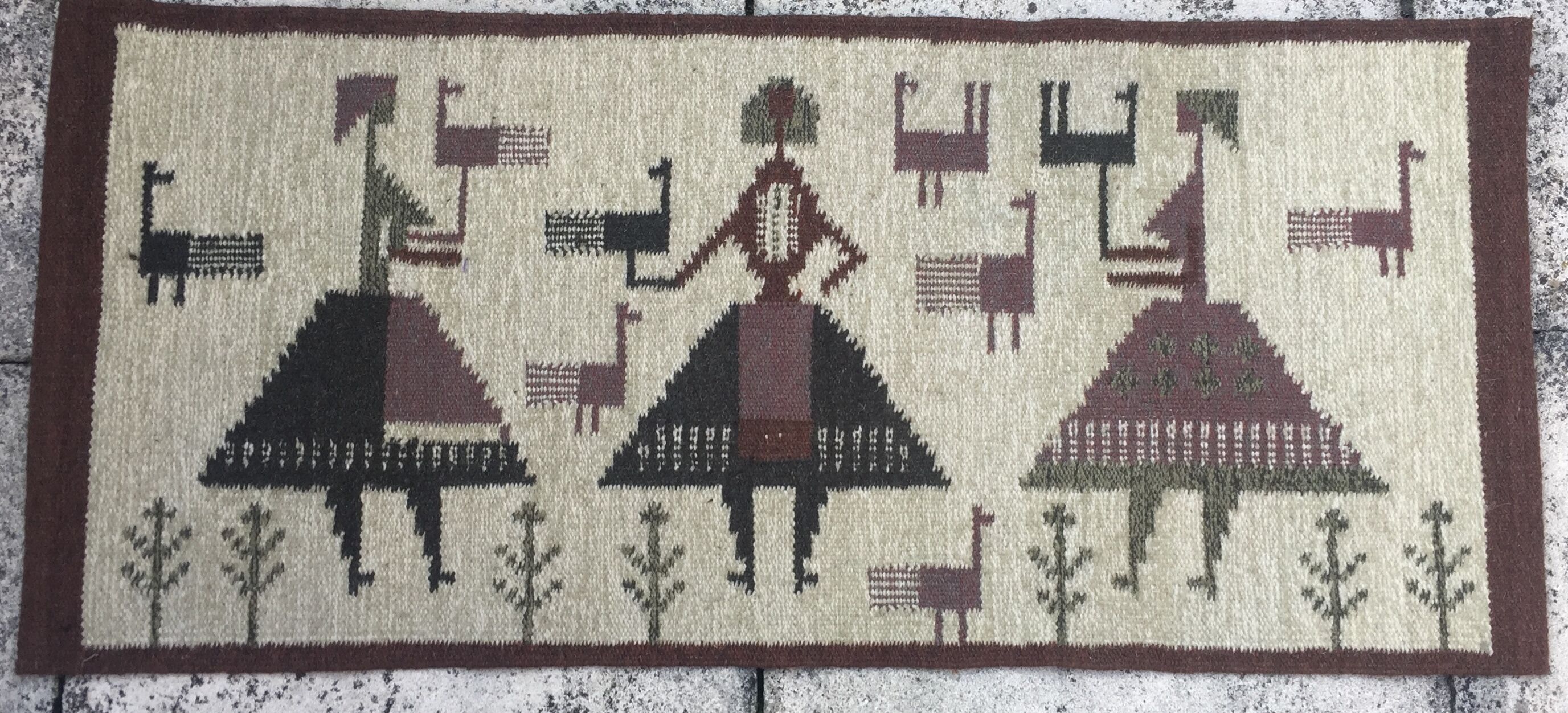 Swedish flat weave rug 1950