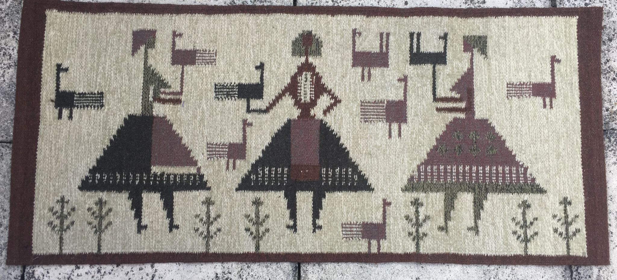 Swedish flat weave rug 1950
