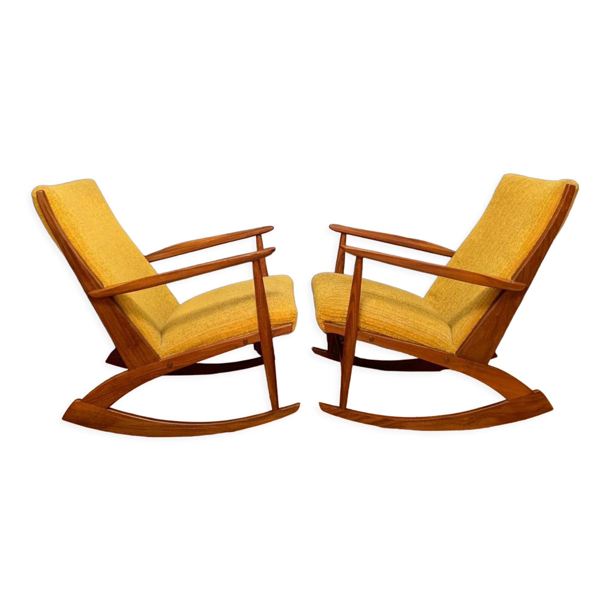 Pair of rocking chairs, designed by Georg Jensen, Kubus Møbler, Denmark, 1950s