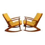 Pair of rocking chairs, designed by Georg Jensen, Kubus Møbler, Denmark, 1950s