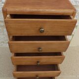 Art Deco 5-drawer chiffonier in solid wood with brass knobs – Fully restored