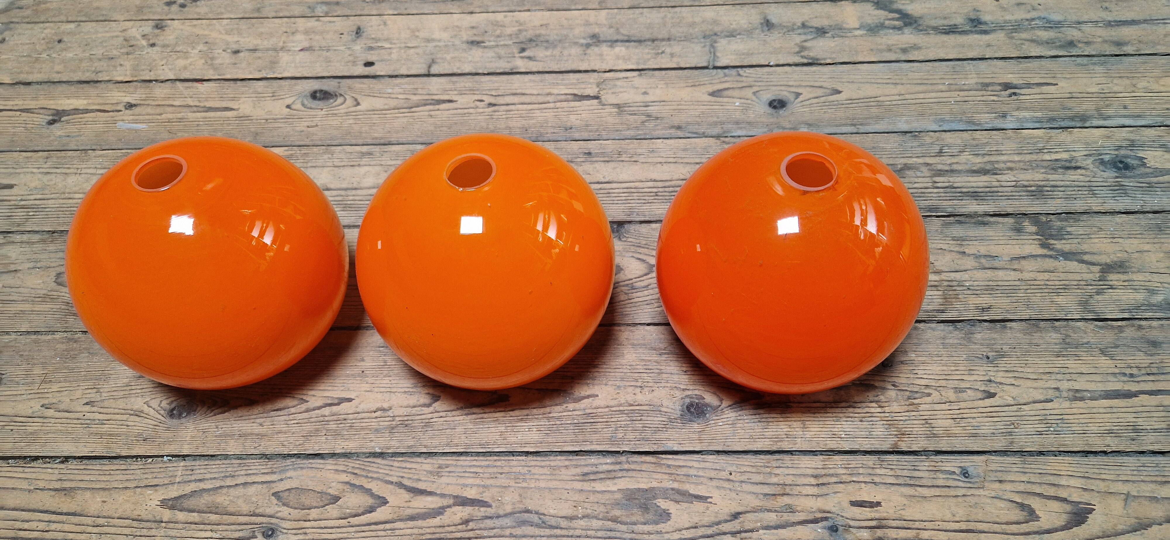 Vintage orange glass lampshade