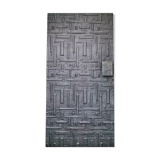 Copper brutalist entrance door, 70s architecture