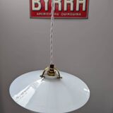 Old hanging lamp in white opaline Art Deco 1930 Ø 24.7 cm