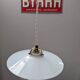 Old hanging lamp in white opaline Art Deco 1930 Ø 24.7 cm