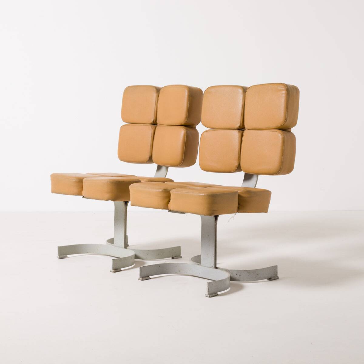 Unique brutalist chair, former Czechoslovakia, 1970s Large set available