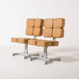 Unique brutalist chair, former Czechoslovakia, 1970s Large set available