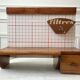 Vintage pine coffee kitchen shelf 70s