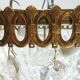 Antique crystal ceiling chandelier, Empire style, patinated gilt metal – pendant light