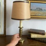 Brass candlestick style lamp