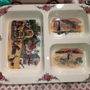 Magnificent compartmentalized dish from Obernai Sarreguemines