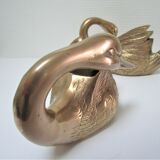 Two vintage solid brass brass zoomorphic pot pot cache