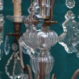 Bronze crystal chandelier.