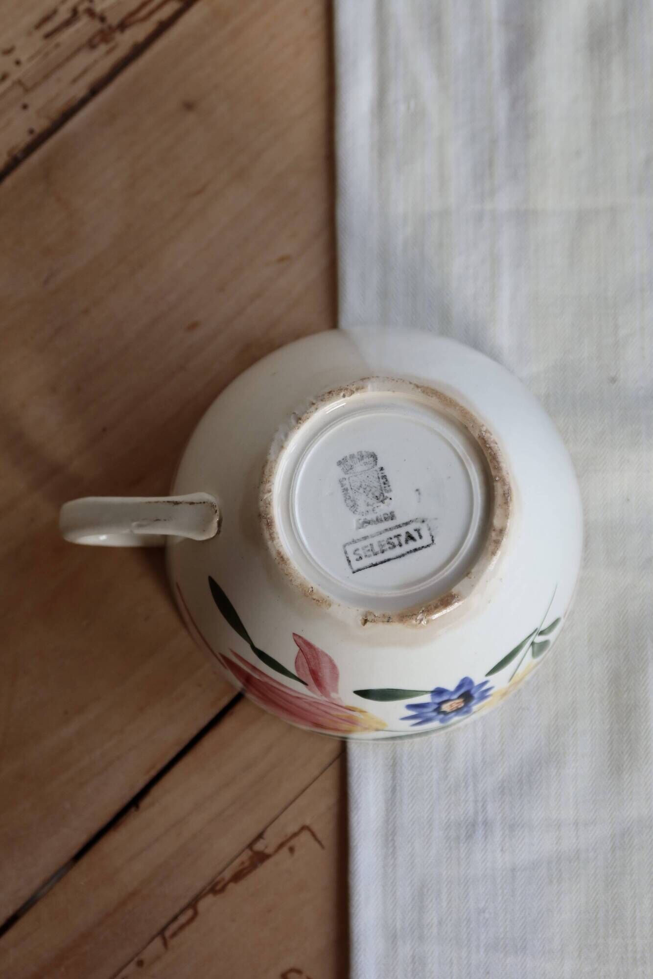 Antique ironstone tea cup Sarreguemines Digoin - Sélestat model