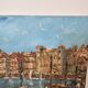 Oil painting on canvas House of the Infanta Saint Jean de Luz signed Valota