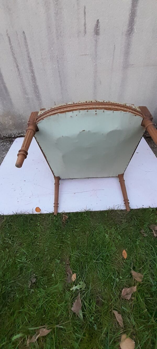 Banquette et fauteuil style Louis XVI