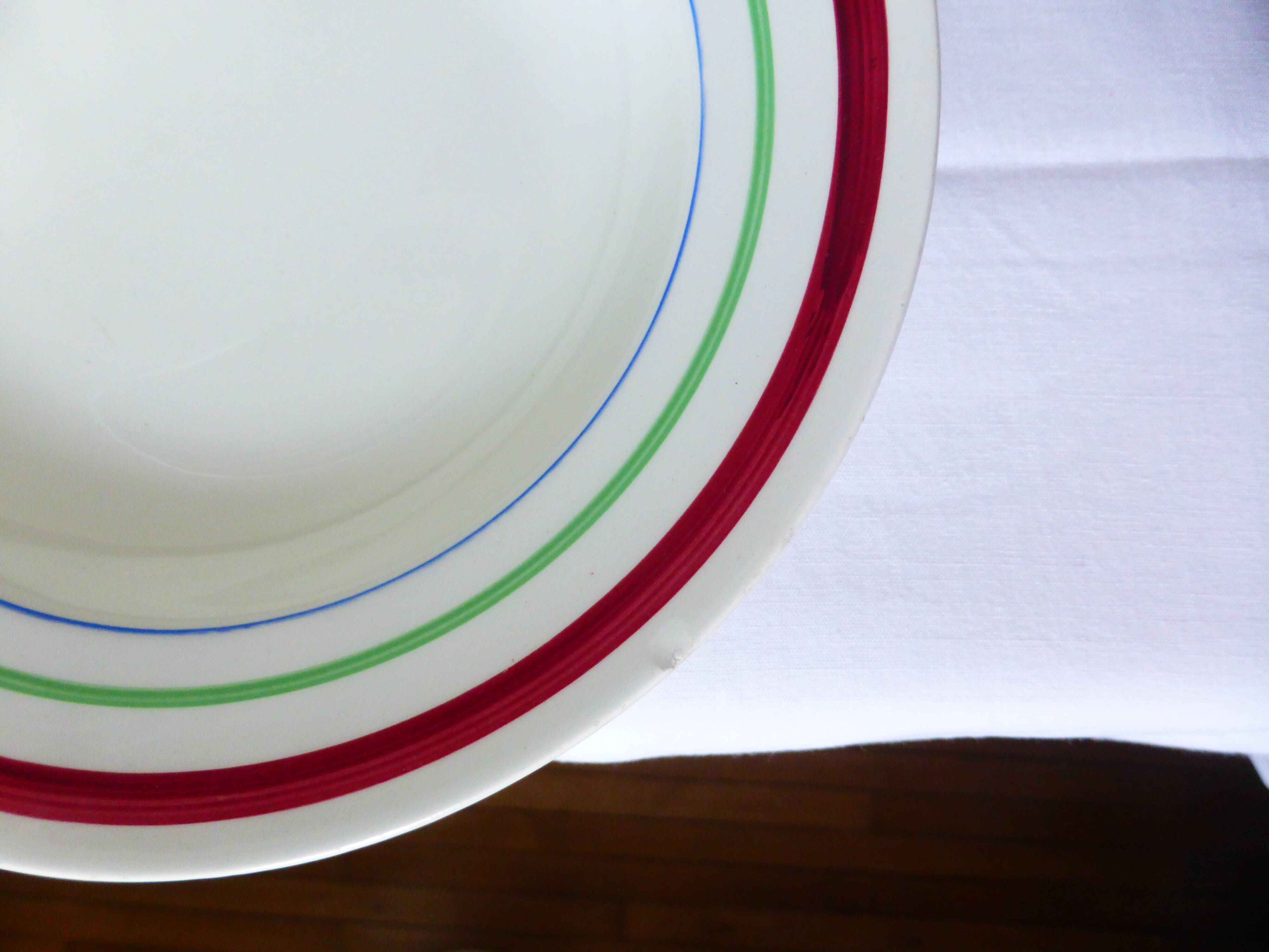 5 vintage porcelain soup plates