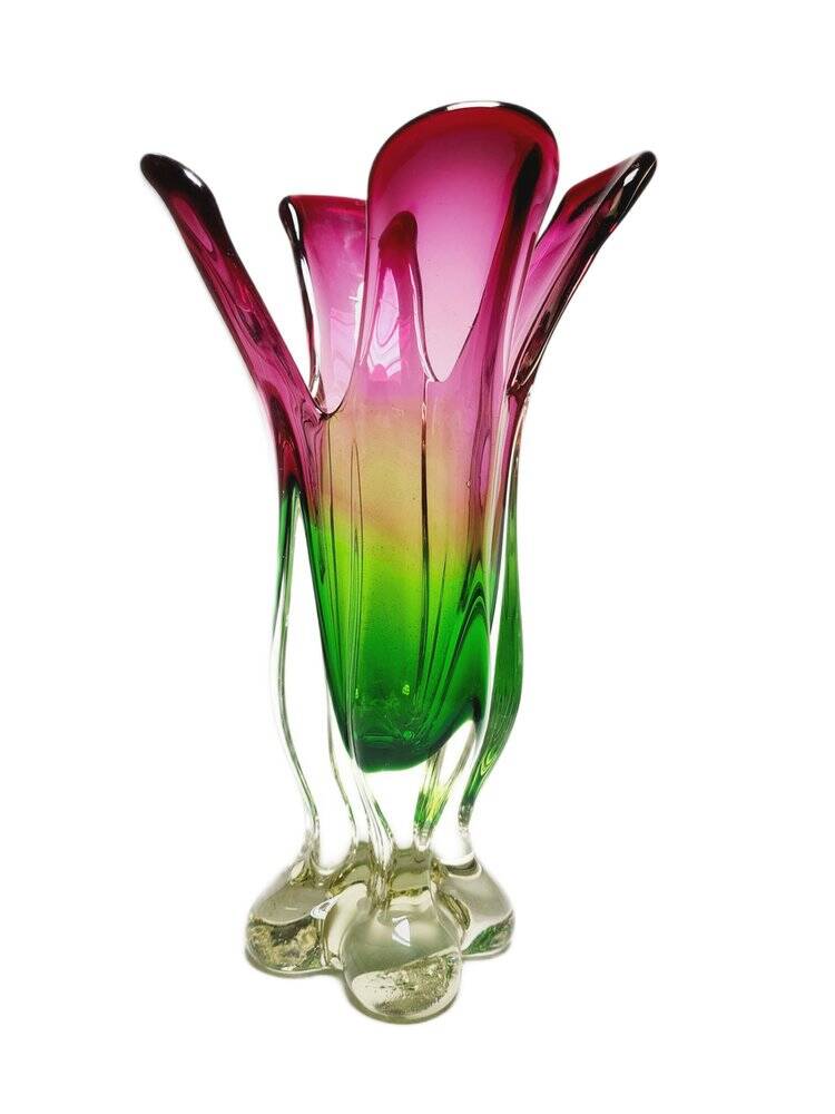 Vase by J. Hospodka for Chribska Glassworks, Former Czechoslovakia, 1960s