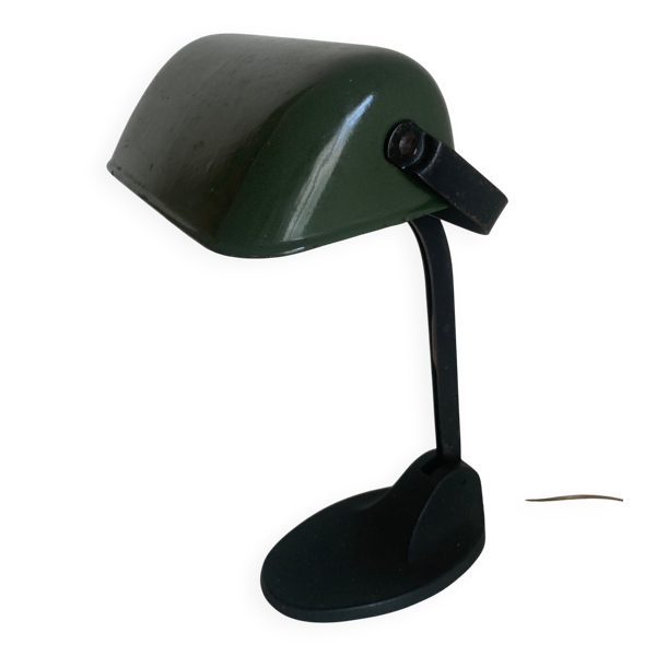 Lampe vintage 1930 Viktoria émaillée fonte Bauhaus - 40 cm