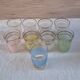 Vintage liqueur service from the 50s/60s — Decanter, 9 pastel glasses & tray