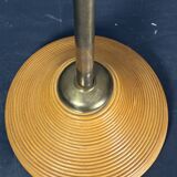 Italian Adjustable Floor Lamp in Pencil Reed Rattan Bamboo and Brass, 1970s