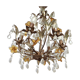 Chandelier metal pendants and florets firenze color glass