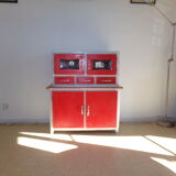 Red and white wooden buffet