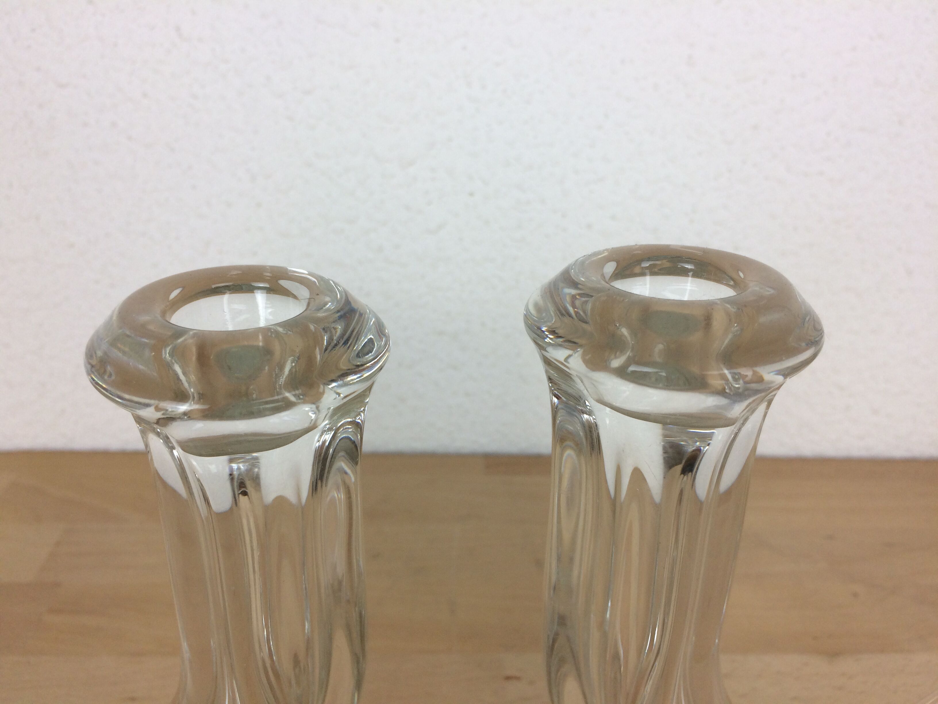 Pair of Vannes crystal candle holders