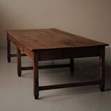 Large antique table in solid pine – France, around 1900