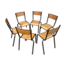 6 vintage school chairs