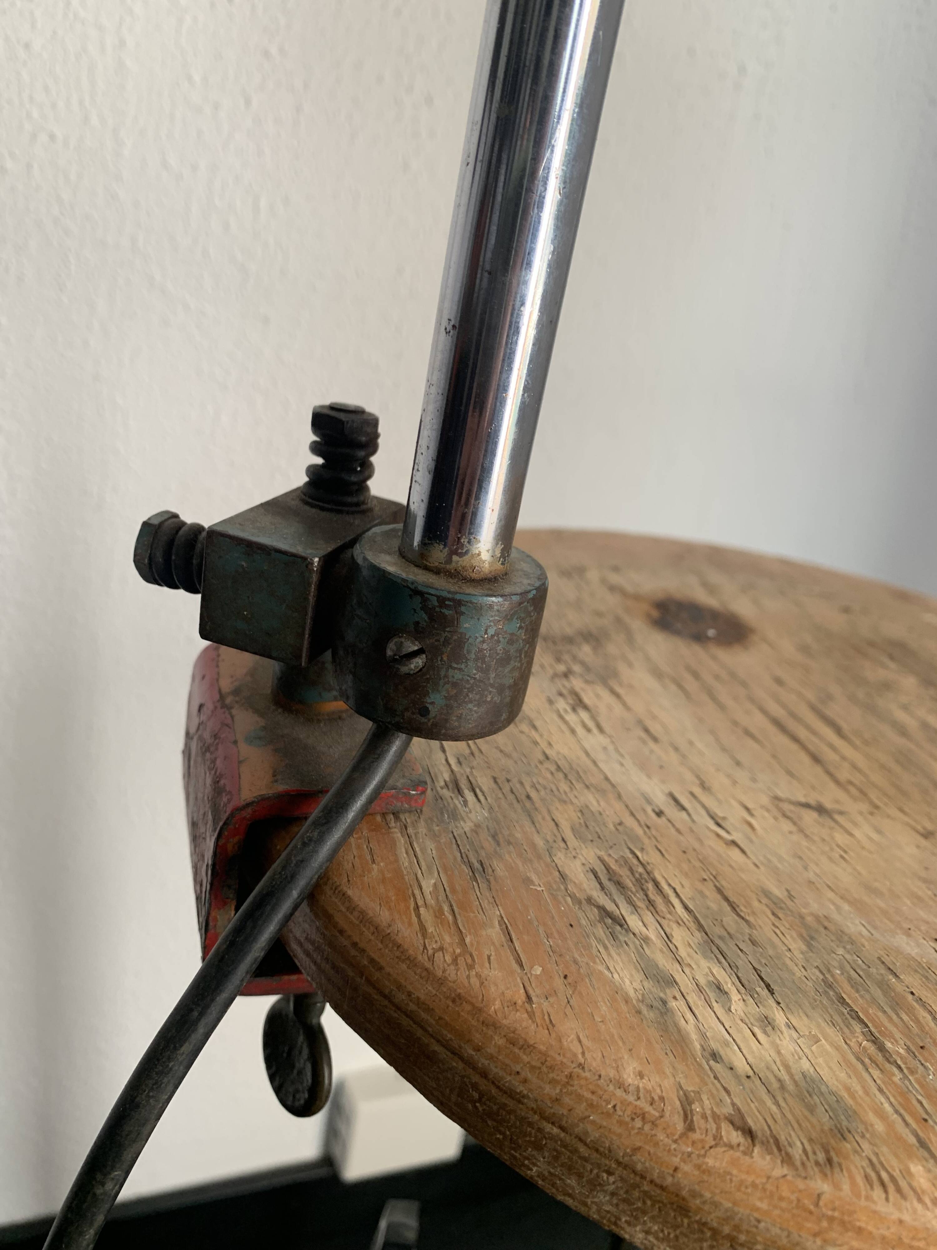 Vintage 1950s industrial workshop factory lamp KI-E-KLAIR - 80 cm