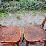 Lot 7 chaises bistrot en bois courbé 1900