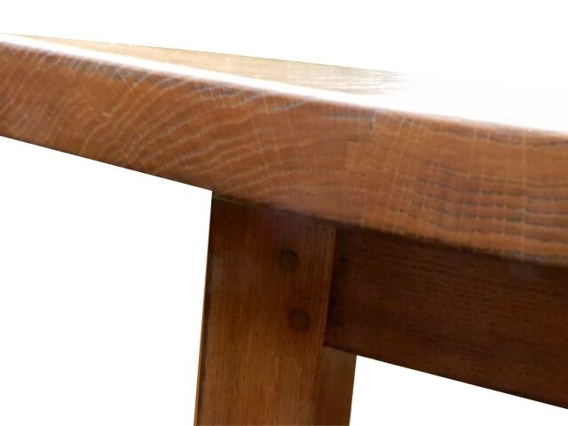 Vintage farm table 1980 solid oak wood