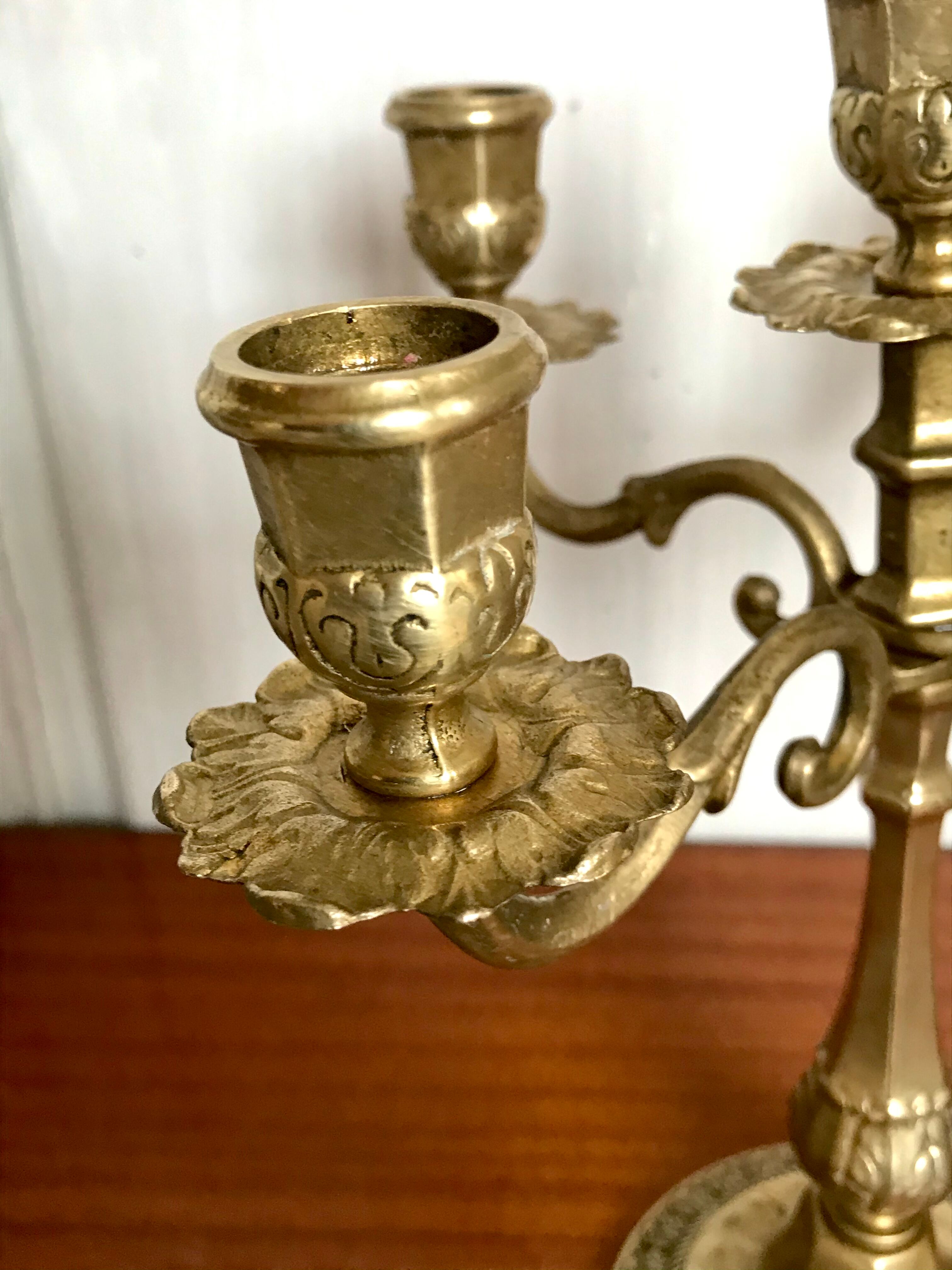 Golden bronze chandelier