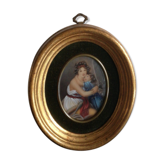 Miniature médaillon peinture Hil