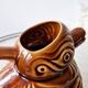 Brown duck slip pitcher from Sarreguemines, France, 1970s