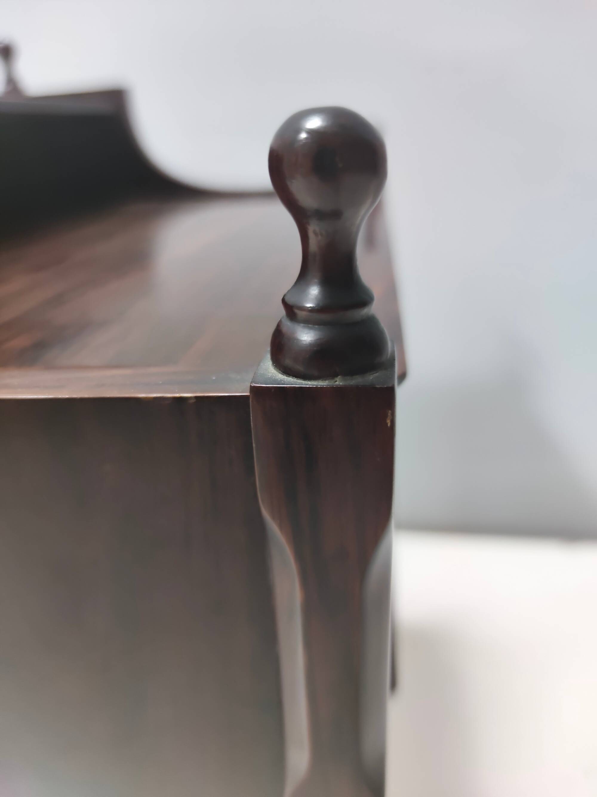 Postmodern Walnut Nightstand, Italy, 1970s