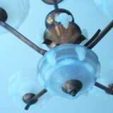 Ezan chandelier art deco opalescent glass