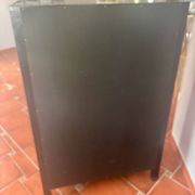 Magnificent black and gold lacquered Chinese cabinet.
