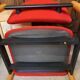 PAIR OF VINTAGE DESIGN ARMCHAIRS FROM THE 80S IN RED AND LIGHT BROS FABRIC