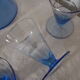 Service a liqueur verre bleu et argent vintage 50's