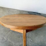Round modernist coffee table, elm, 1950s.