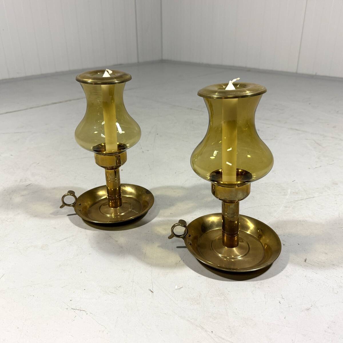 Peter Jensen Copenhagen brass candle holders Denmark 1960’s