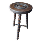 Beaded Tripod Mid-Height Stool