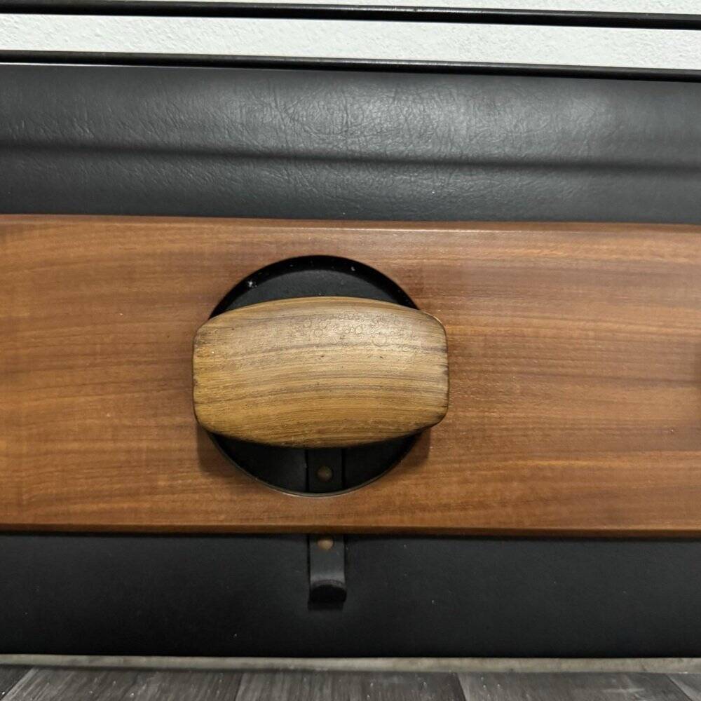 Mid-Century Scandinavian Teak and Leather Wall Coat Rack, 1960s