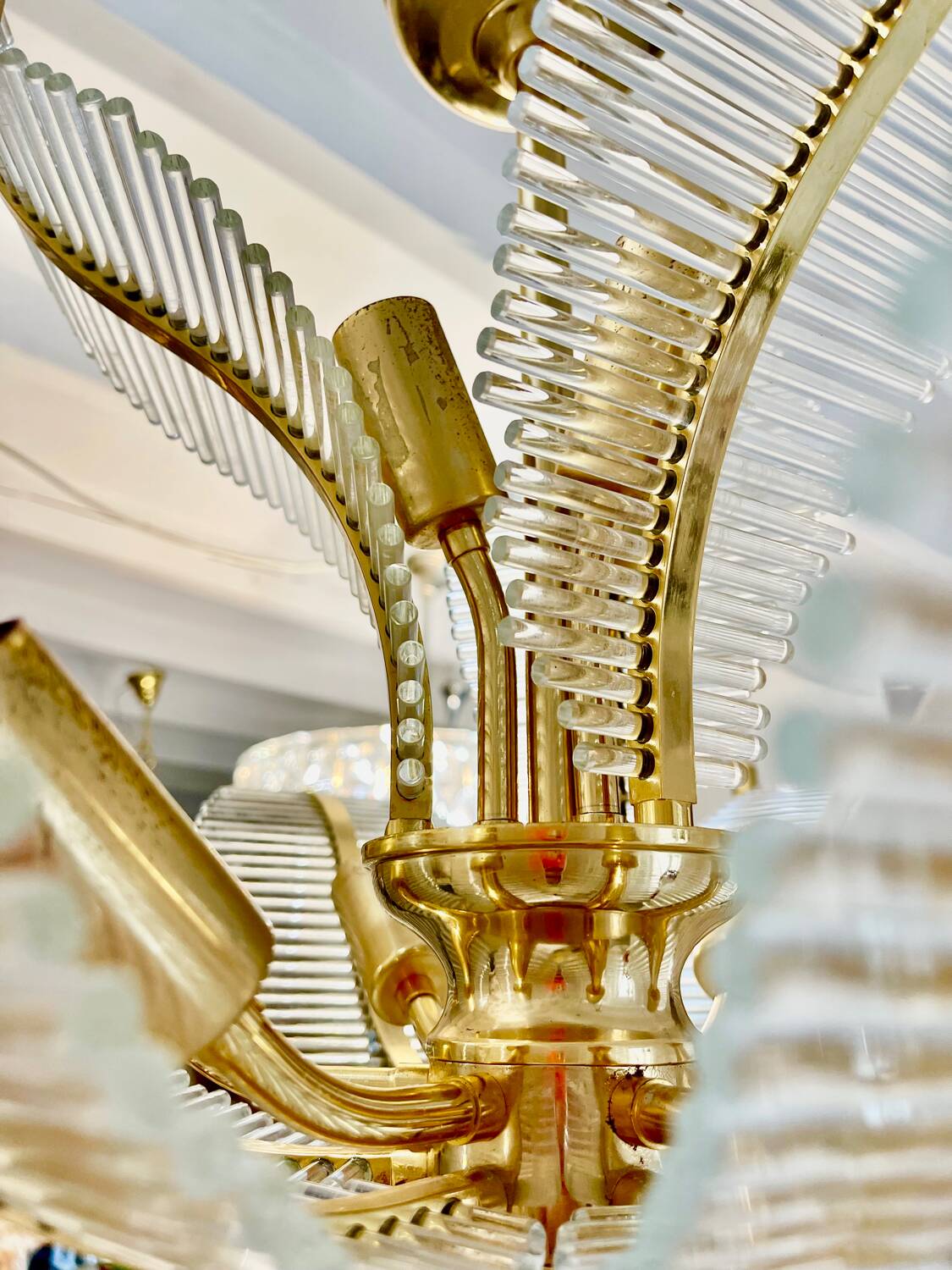 Palm model glass chandelier, Italy 1980 Venini